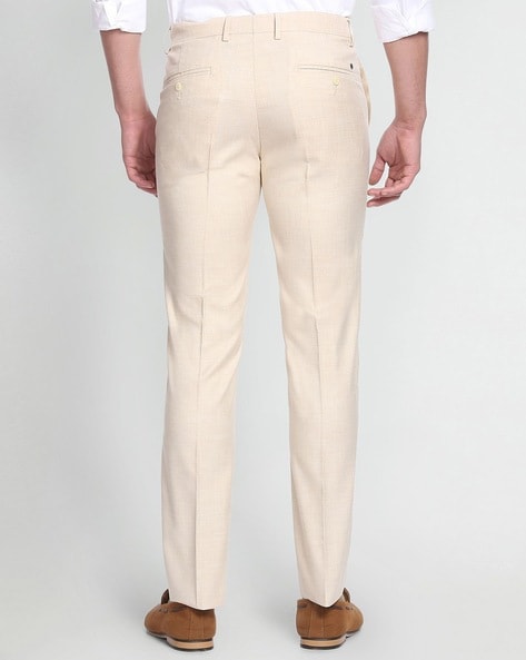 Buy Arrow Hudson Regular Fit Heathered Trousers 