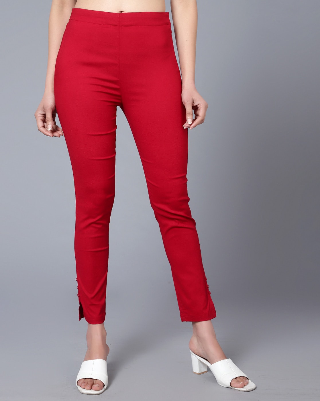 CLEVAA Regular Fit Women Red Trousers  Buy CLEVAA Regular Fit Women Red  Trousers Online at Best Prices in India  Flipkartcom