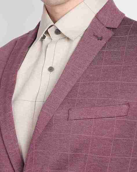 Checked Slim Fit Single-Breasted Blazer