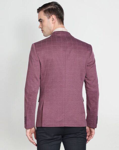 Checked Slim Fit Single-Breasted Blazer