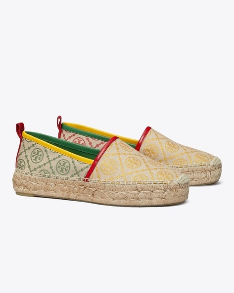 Buy Tory Burch T Monogram Platform Espadrilles Multicoloured