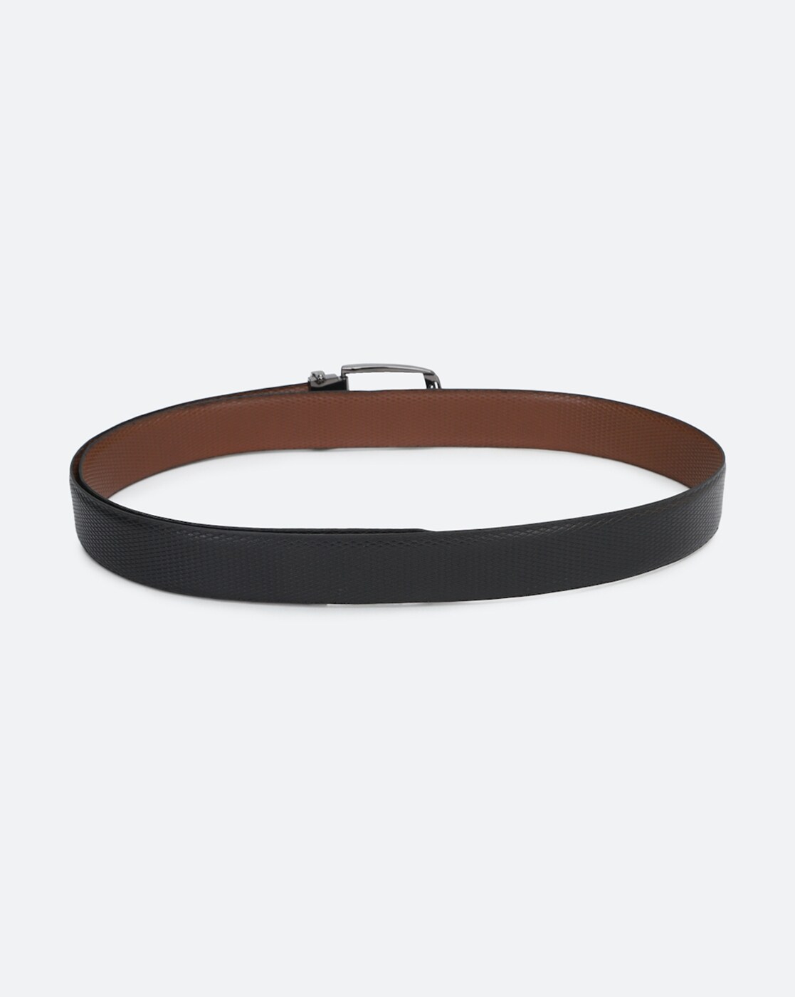 Buy Louis Philippe Black Textured Wide Belt for Men at Best Price