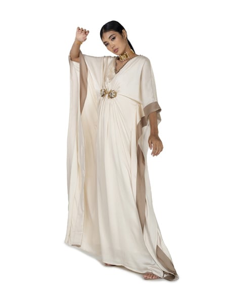 Amina Black and Silver African Abaya Kaftan Moroccan Arabic Dress with