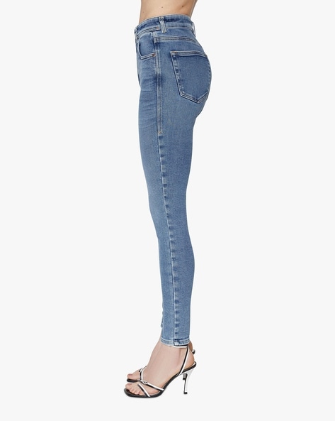 Shape Mid Wash High Waist Super Stretch Skinny Jeans