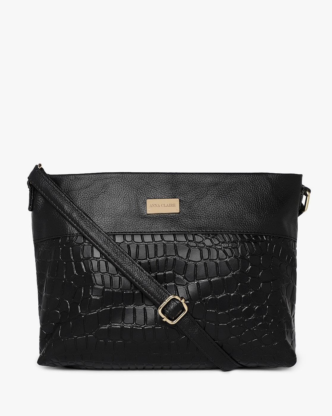 Heart-shaped shoulder bag - Black/Crocodile-patterned - Ladies | H&M IN