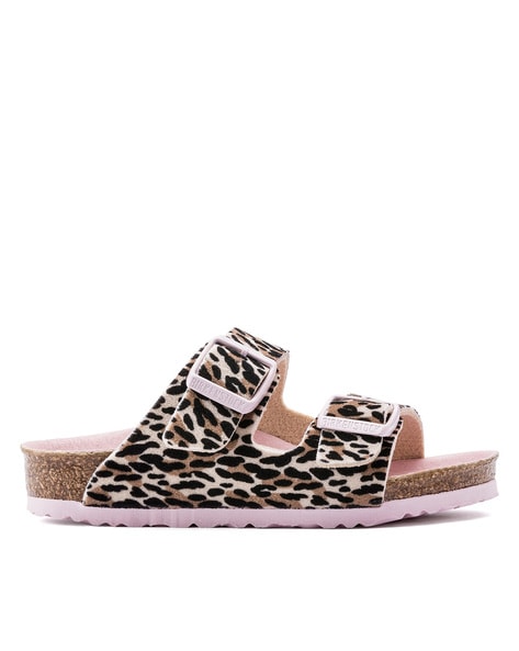 Animal Print Narrow Fit Slip On Sandals