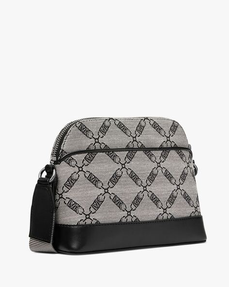 Jet Set Large Empire Logo Jacquard Dome Crossbody Bag