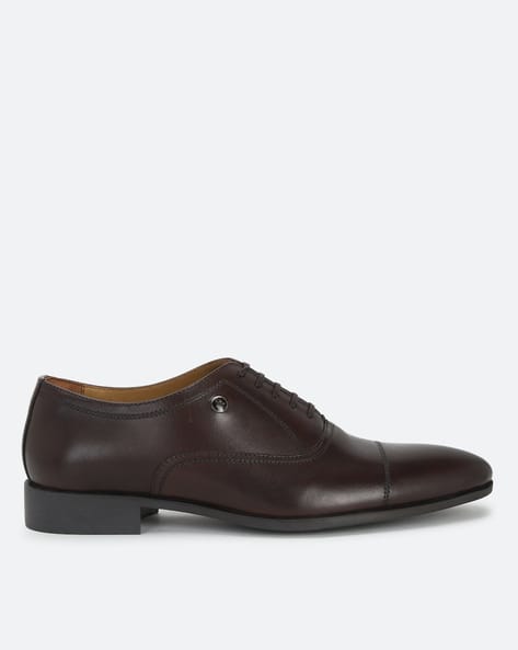 Round-Toe Leather Oxford Shoes