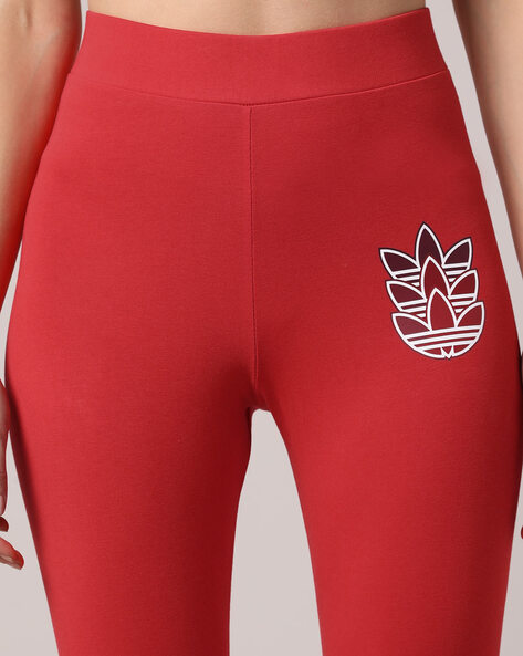 High-Rise Leggings with Logo Print