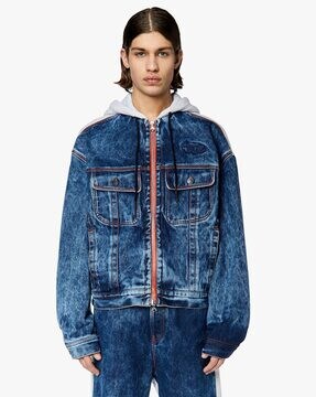 Buy DIESEL D4D Denim Tucker Jacket | Blue Color Men | AJIO LUXE