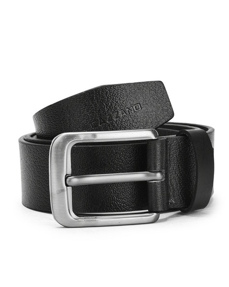 Leather Belt with Tang Buckle Closure