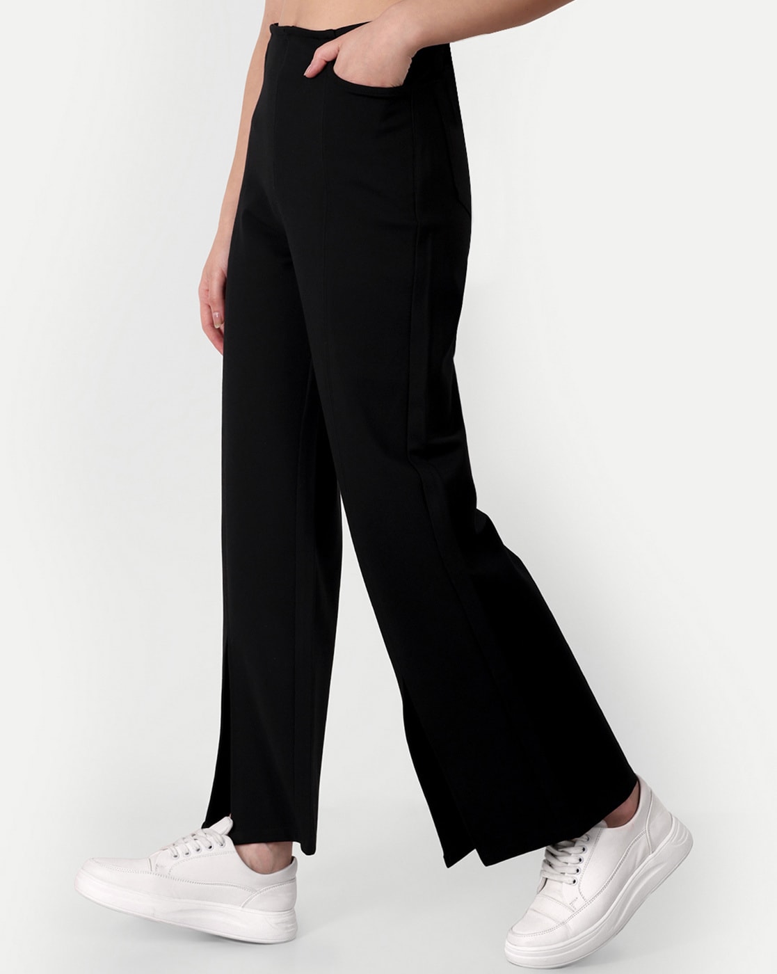 Fashion Slit Leg Pants For Women Drawstring Bell Bottom Office Lady Full  Length High Waisted Trousers Korean Style Fashion 2022-Black @ Best Price  Online | Jumia Kenya