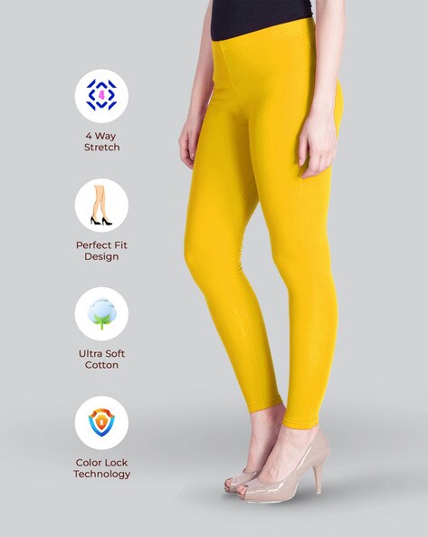 Buy Jaipur Kurti Yellow Regular Fit Leggings for Women Online @ Tata CLiQ