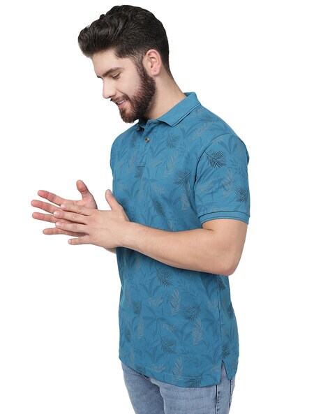 Graphic Print Slim Fit Polo T-Shirt