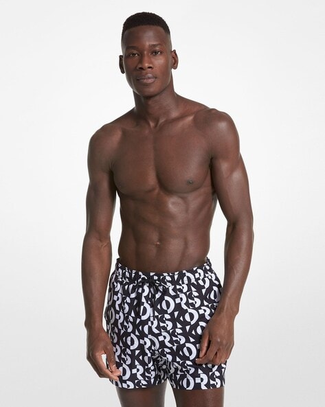 Mens black and store white swim trunks