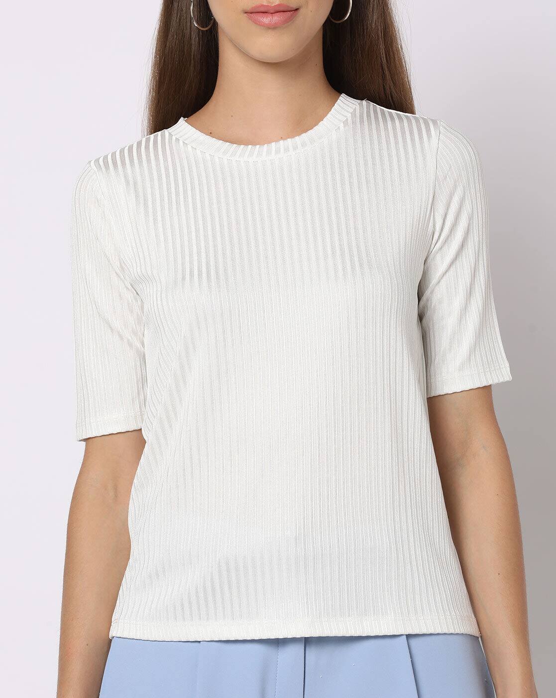 Buy Off White Tshirts for Women by Fig Online | Ajio.com