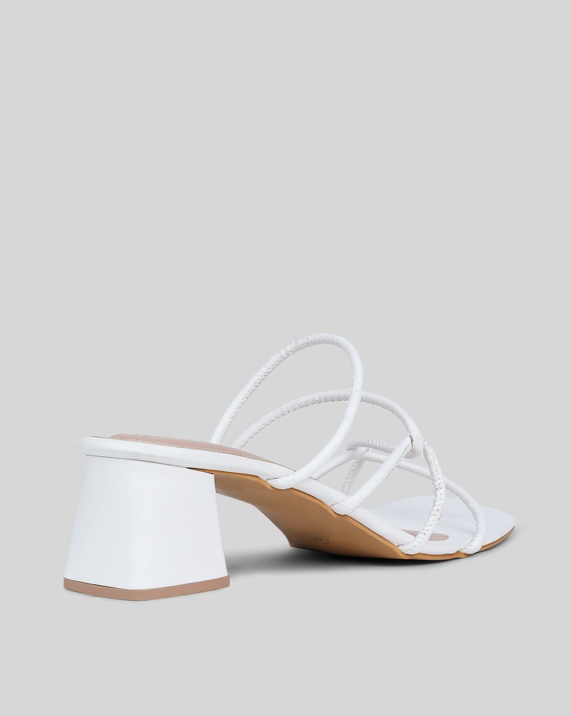 Wide Fit Off White Croc Open Toe Strappy Heels | New Look