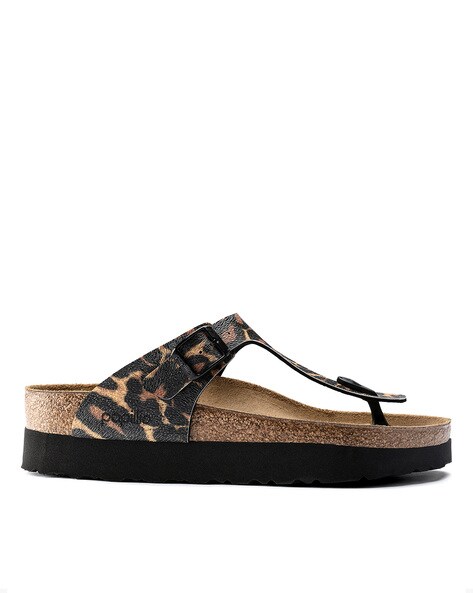 Papillio by Birkenstock leopard flatform sandals | ASOS