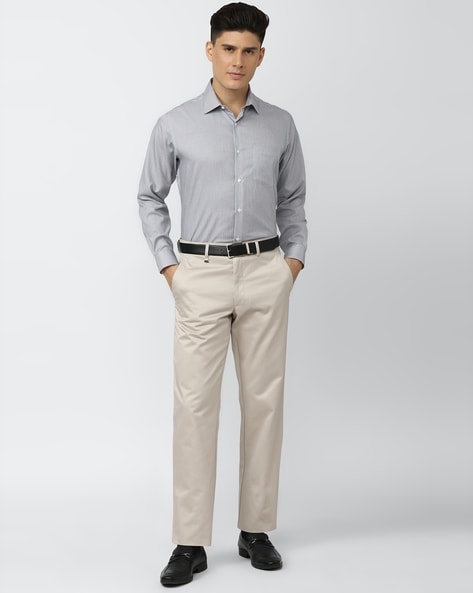 Which colour shirt goes well with light grey trousers? - Quora