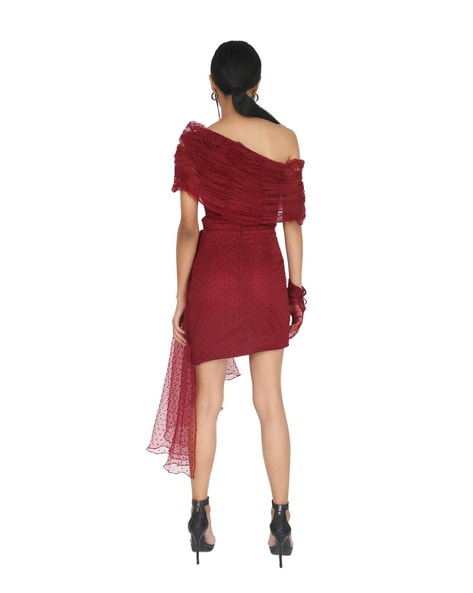 Pink Satin One Shoulder Dress – CHIKARI