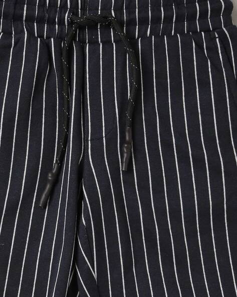 No Boundaries Pants Junior 11-13 Large Black White Stripe Crinkle Rayon  Loose