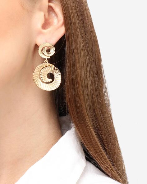 GIZA Statement Spiral Earrings - Drop earrings. Gold - African Earrings -  Afrikrea