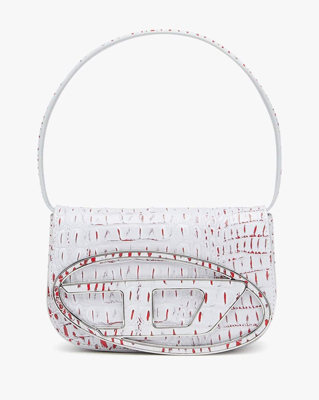 diesel 1DR バッグ Buy DIESEL 1DR Crocodile Print Medium Shoulder Bag | White Color