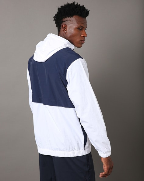 Blue and outlet white windbreaker