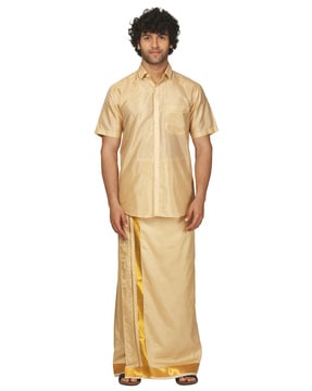 Silk shirt and on sale dhoti