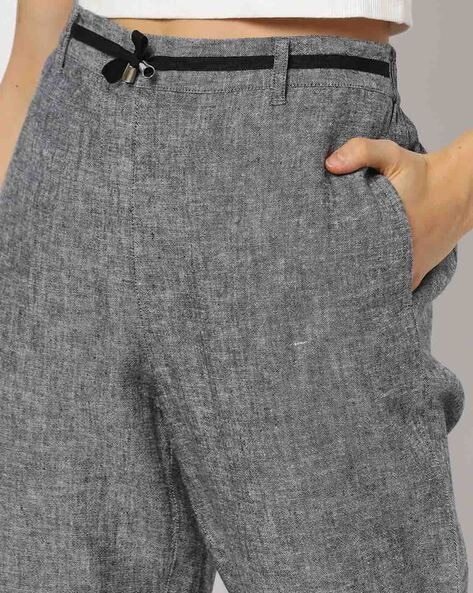 Ladies linen pants, Light gray | Manufactum