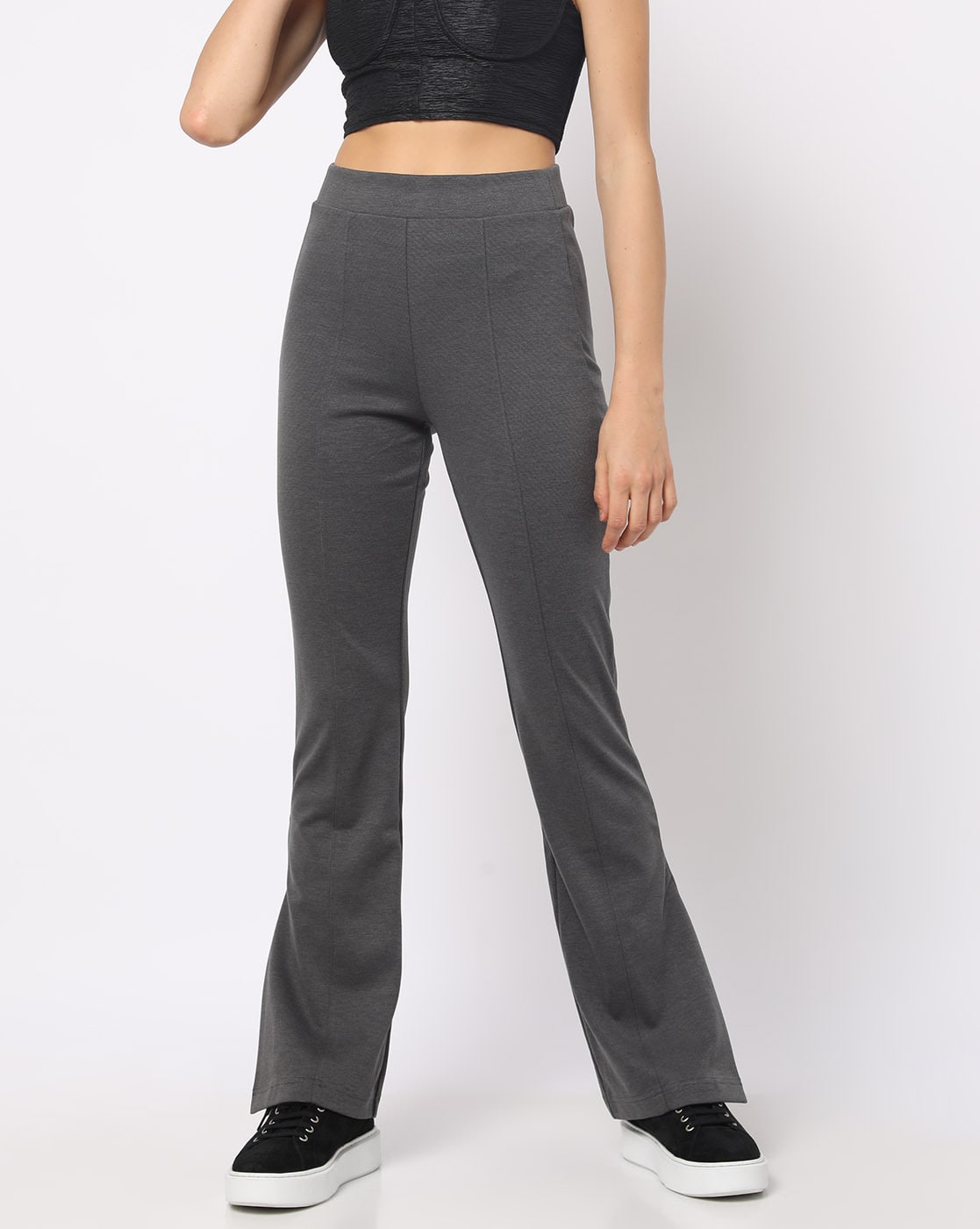 Buy GAP Grey Womens Grey Drawstring Waist Solid Pants  Shoppers Stop