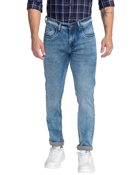 Oxemberg Heavily Washed Straight Fit Jeans