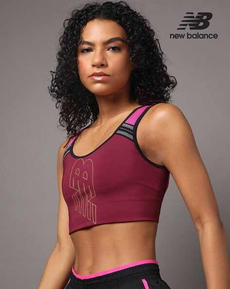 New balance Achiever Crop Sports Bra Red