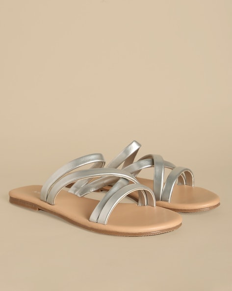 Saint Elsie Silver Leather Flat Sandal – SaintG India