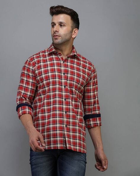 Plaid Shirt New Autumn and Winter Flannel Red Checkered Shirt