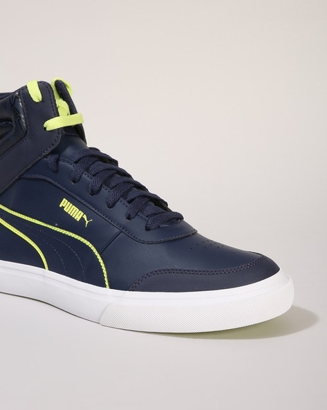 Puma blue deals leather sneakers