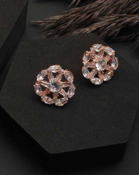 Brushed 14k Rose Gold Stud Earrings 2.5mm Square Studs Minimal Modern –  SARANTOS