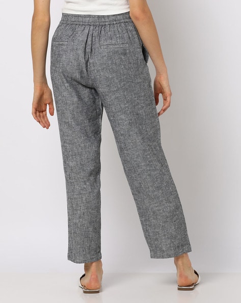High-waisted tailored trousers - Grey/Herringbone-patterned - Ladies | H&M  IN