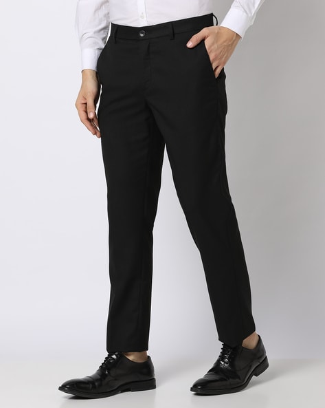 COMBRAIDED Slim Fit Men Black Trousers  Buy COMBRAIDED Slim Fit Men Black  Trousers Online at Best Prices in India  Flipkartcom