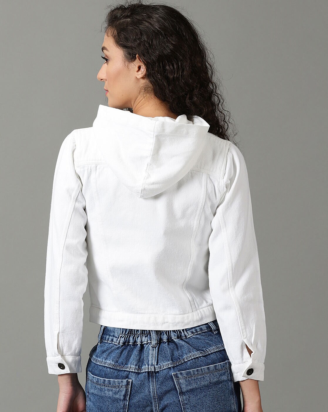 Buy MANGO White Denim Jacket - Jackets for Women 1452178 | Myntra