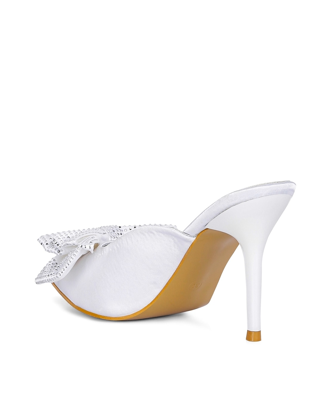 White best sale satin mules