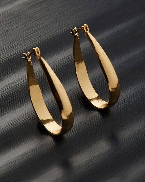 Oval-Design Hoop Earrings