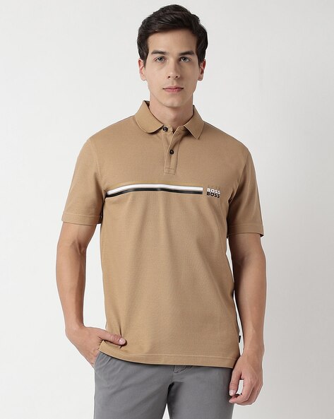 Hugo boss polo discount beige