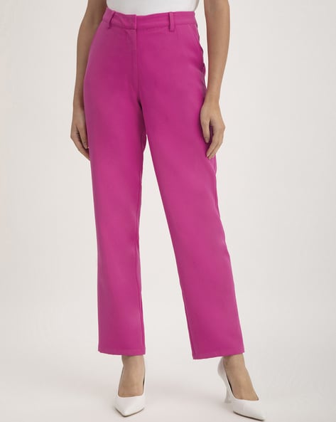 Women Wide Leg Ladies Bottoms Polyester Trousers Long Pants Elasticated  Waist  eBay