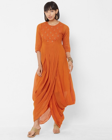 Ready to wear Peach Dhoti Kurta indowestern Dress – YouNari