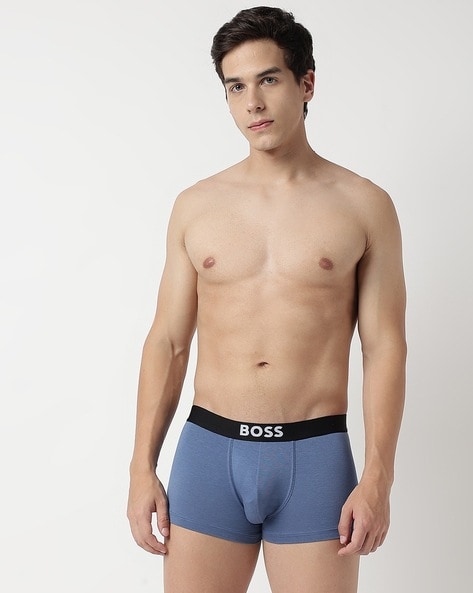 BOSS - Three-pack of microfibre boxer briefs with logo waistbands