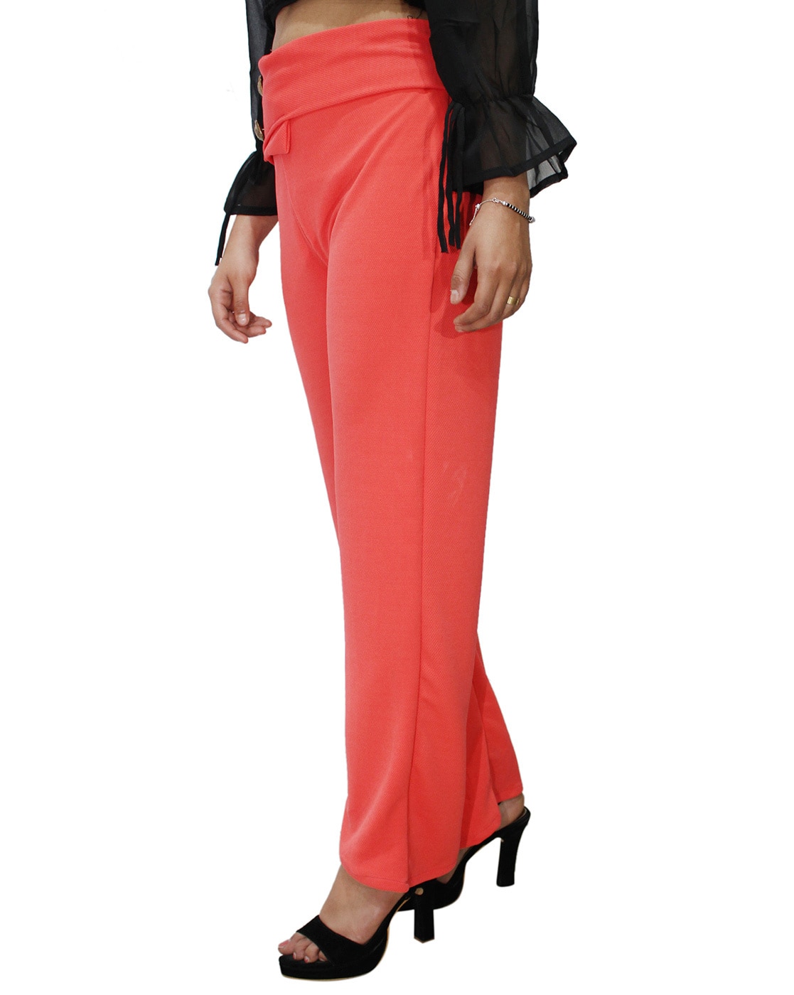 Free Size Palazzo - Buy Peach Palazzo Pants Online In India