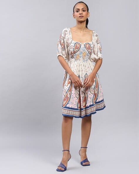 LABEL RITU KUMAR Paisley Print Short Dress
