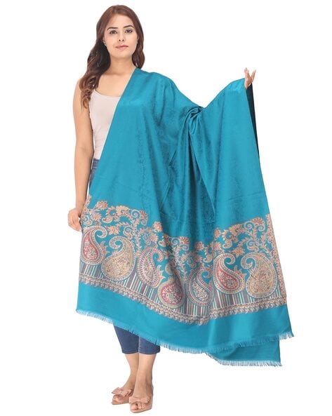 Women Paisley Woven Kashmiri Shawl Price in India