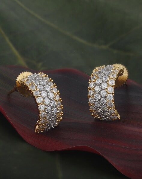 Gold plated online cubic zirconia studs